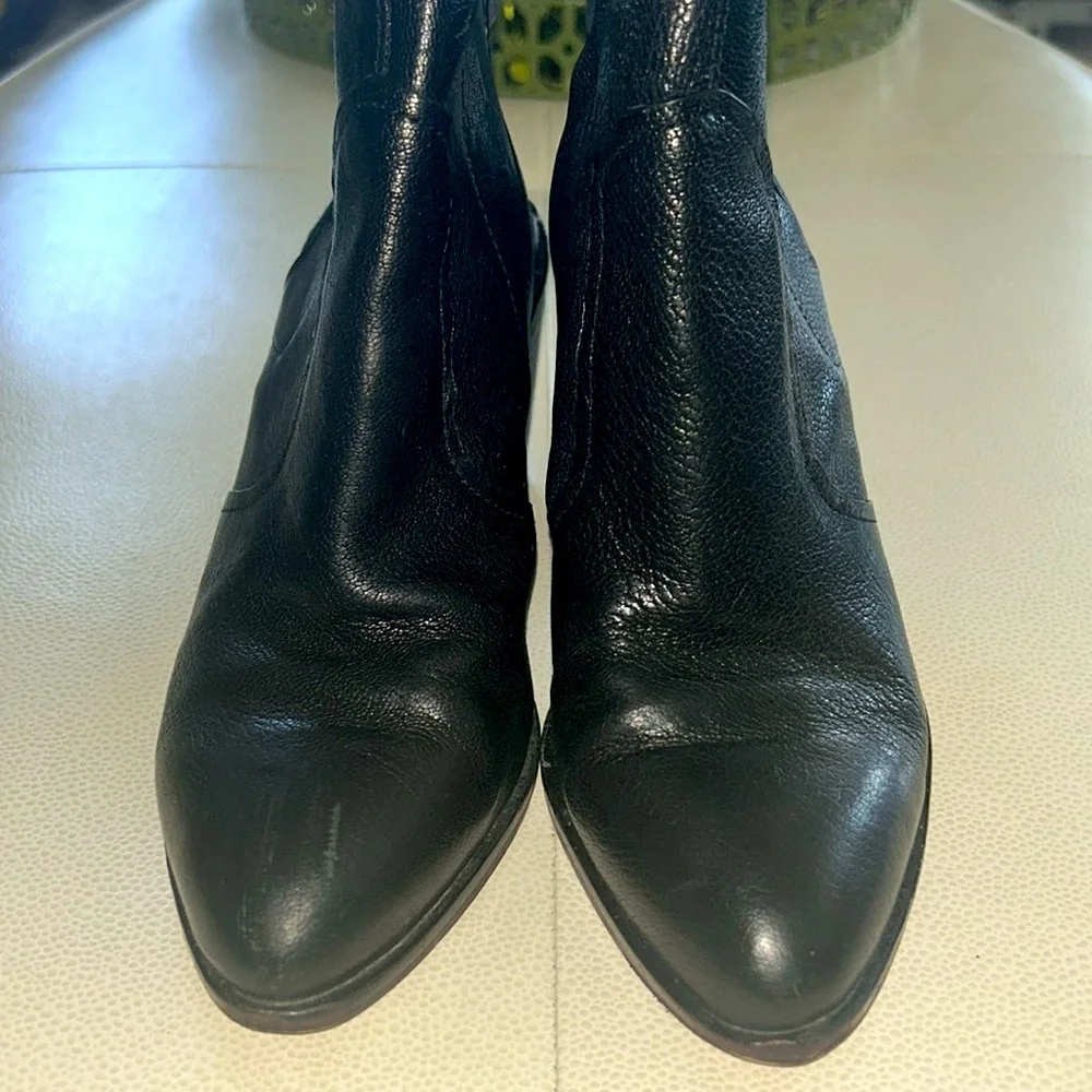 1. State Leban Slingback Leather Booties Women 7M Black Pointed Toe Boots
